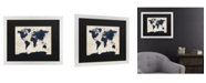 Trademark Global Michael Tompsett World Map - Navy Matted Framed Art - 20" x 25"